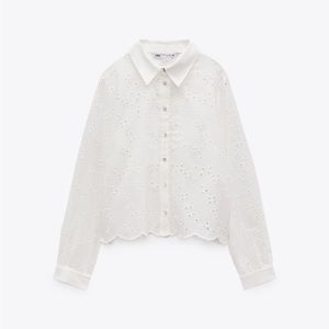 NWT ZARA OPENWORK EMBROIDERY SHIRT